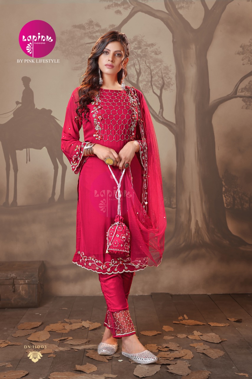 Lapink Stylish Pant Handwork Kurta And Potli Bag Manufacturer Traders Surat