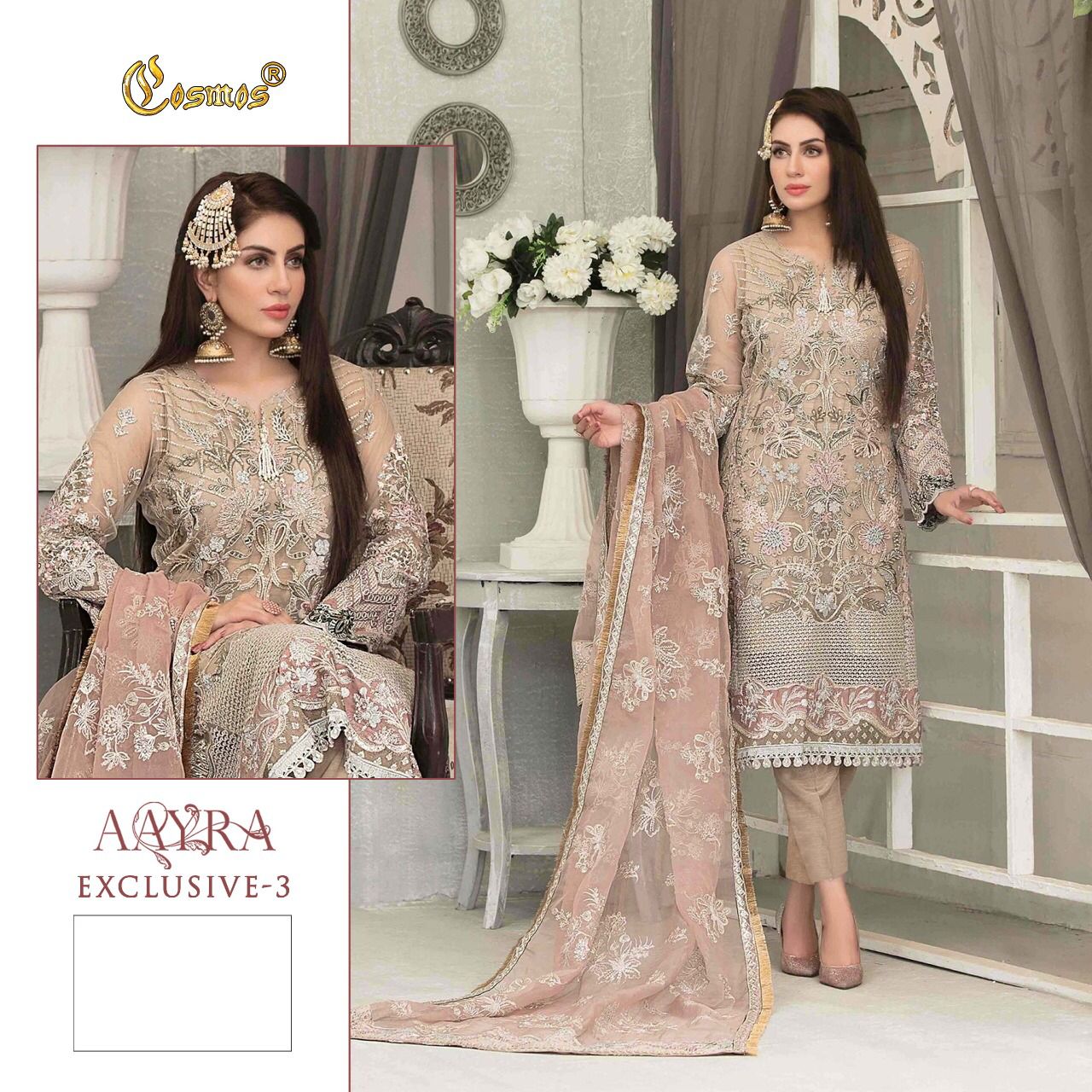 Aayra Exclusive Vol 3 By Cosmos Designer Suits Single Available Dealer From Surat