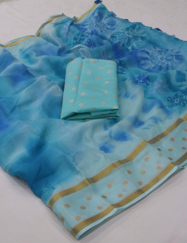 Pranali Kota Silk With Designer Print Fabcy Blouse Concept Wholesaler Surat