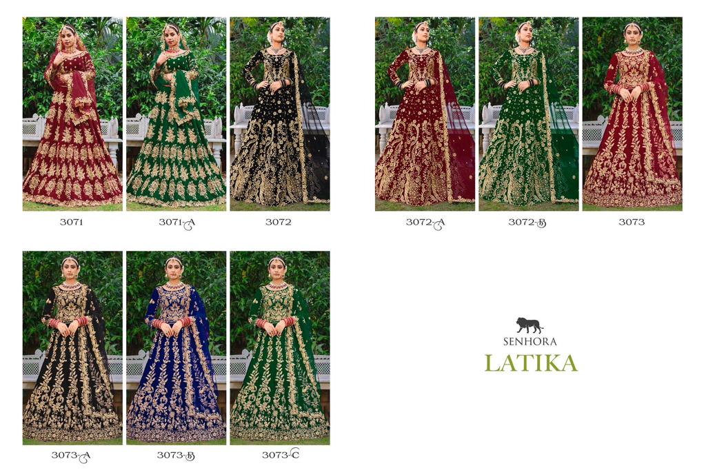 Latika By Senhora Dresses Semi Stitched Anarkali Collection Manufacturer Surat