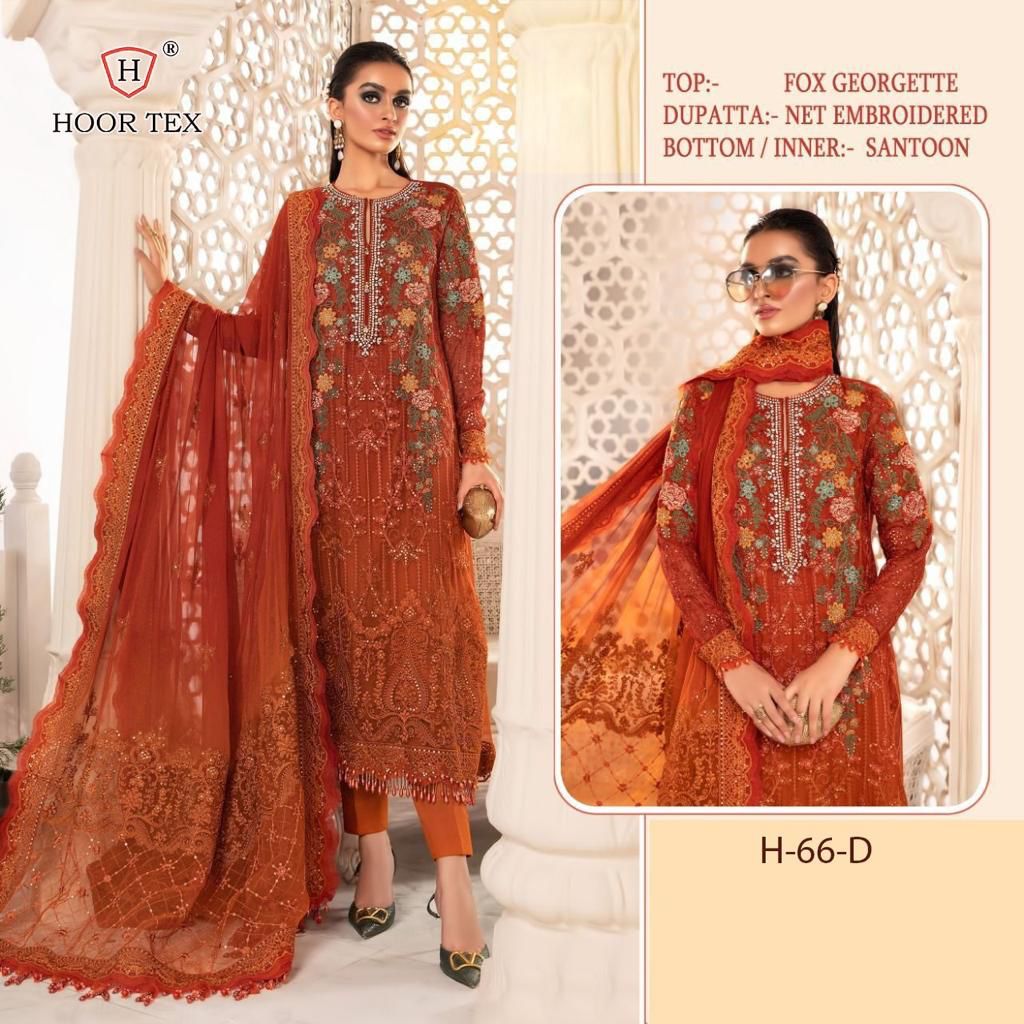 H 66 By Hoor Tex Georgette Suit