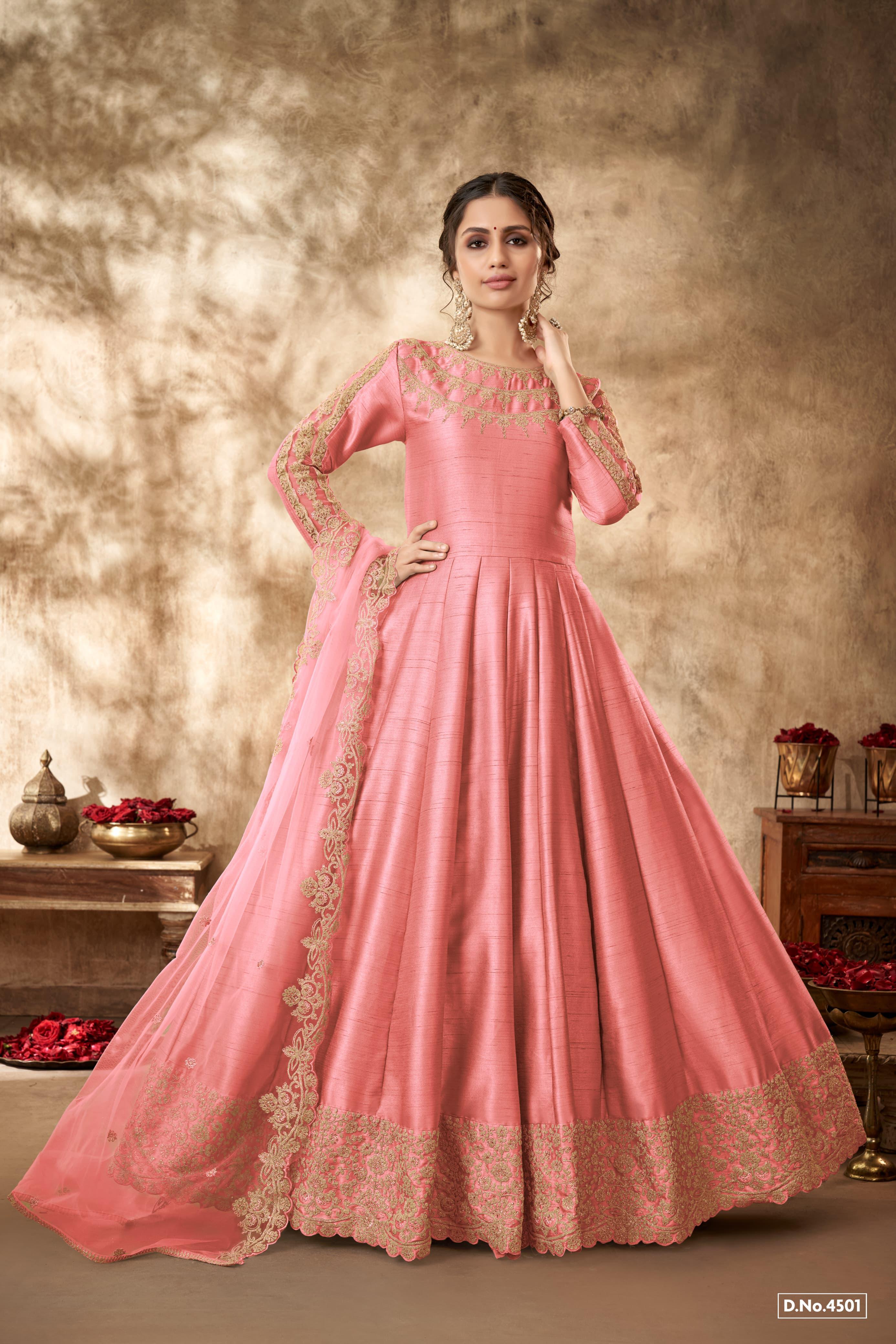 Aanaya Vol 145 Designer Silk Anarkali Dress Diwali Special Collection