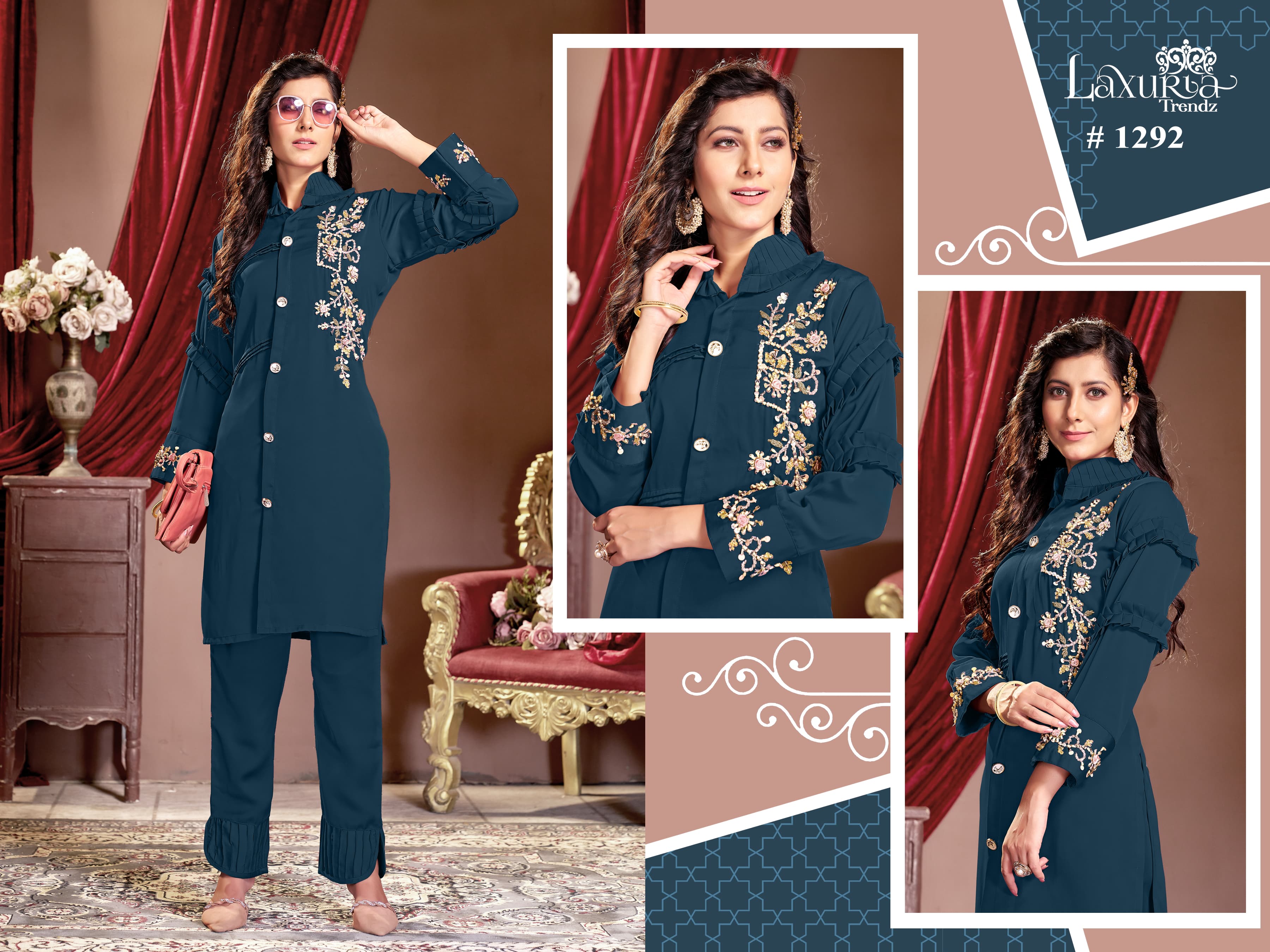 Laxuria Trendz D No 1292 Designer Co Ord Set