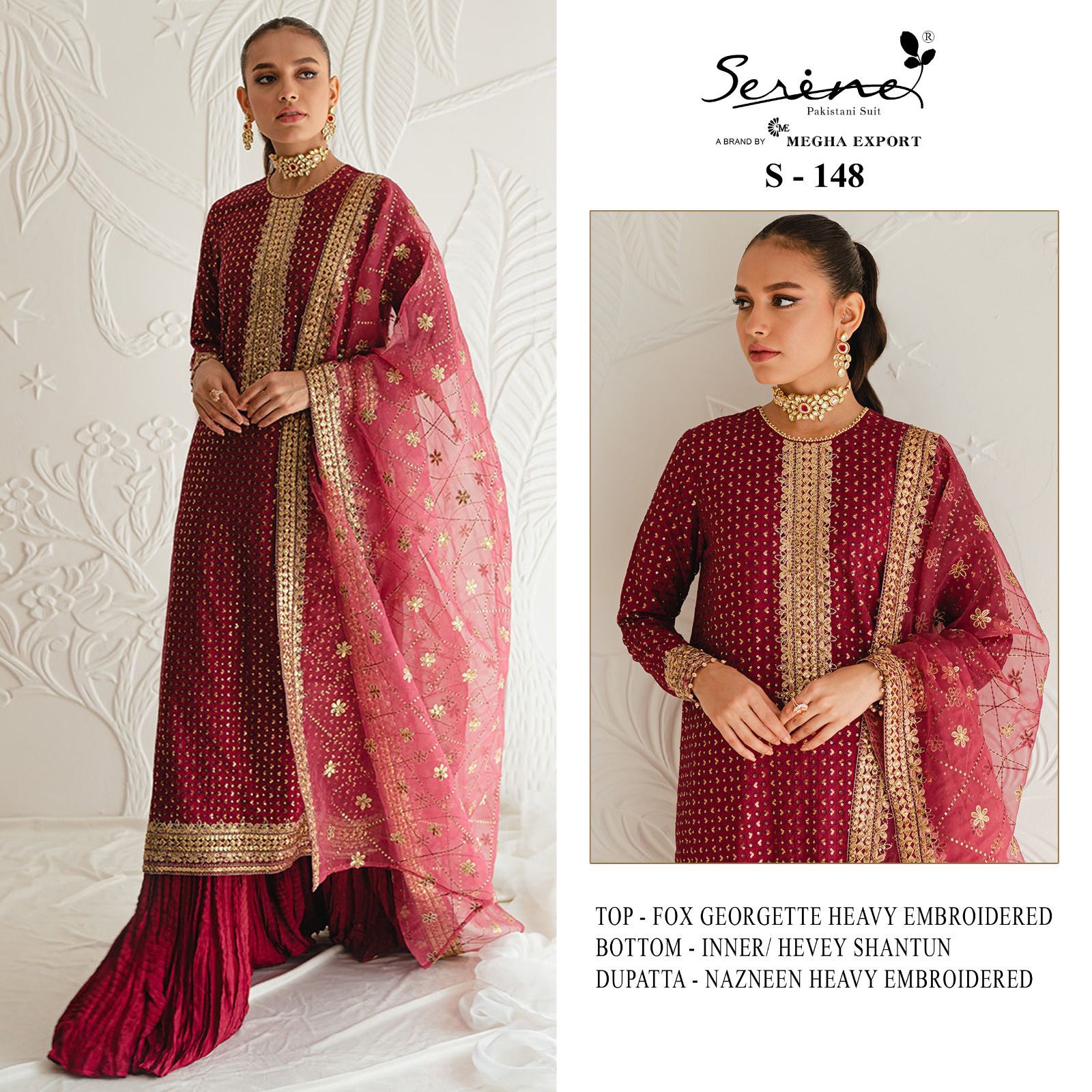 S 148 By Serine Georgette Embroidered Collection