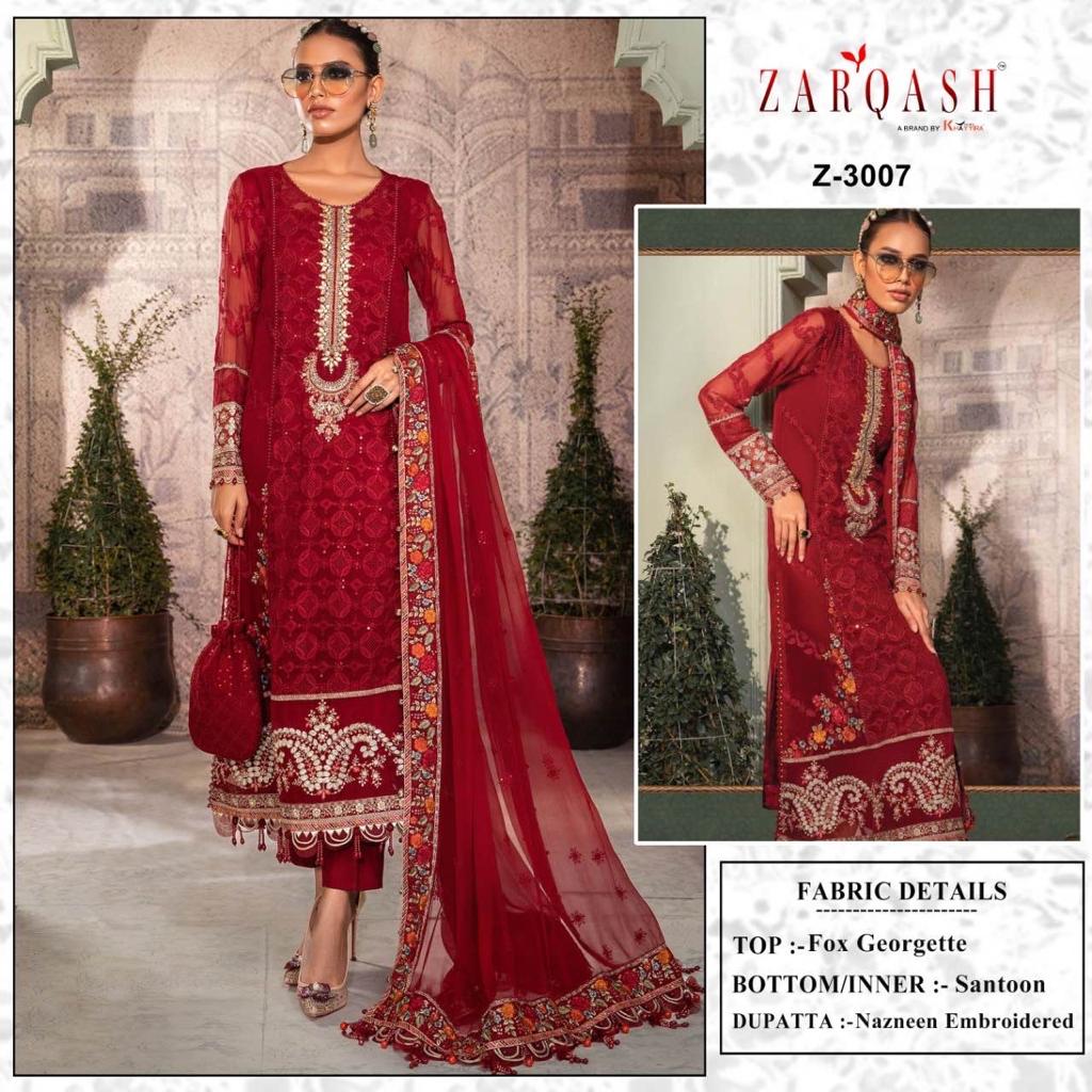 Zarqash D No 3007 Georgette Pakistani Suits