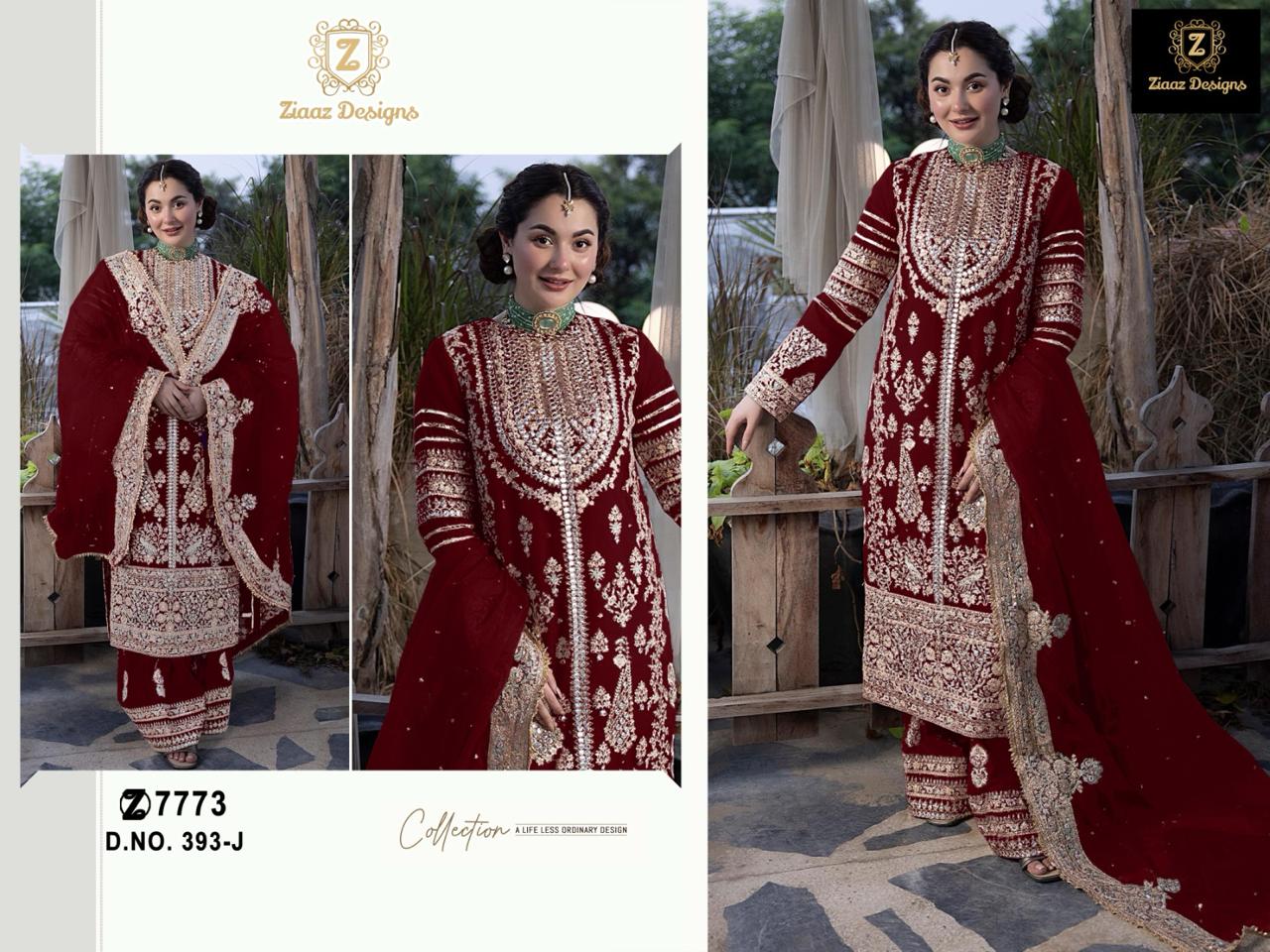 Ziaaz Designs D No 393 Georgette Embroidered Collection Manufacturer Surat