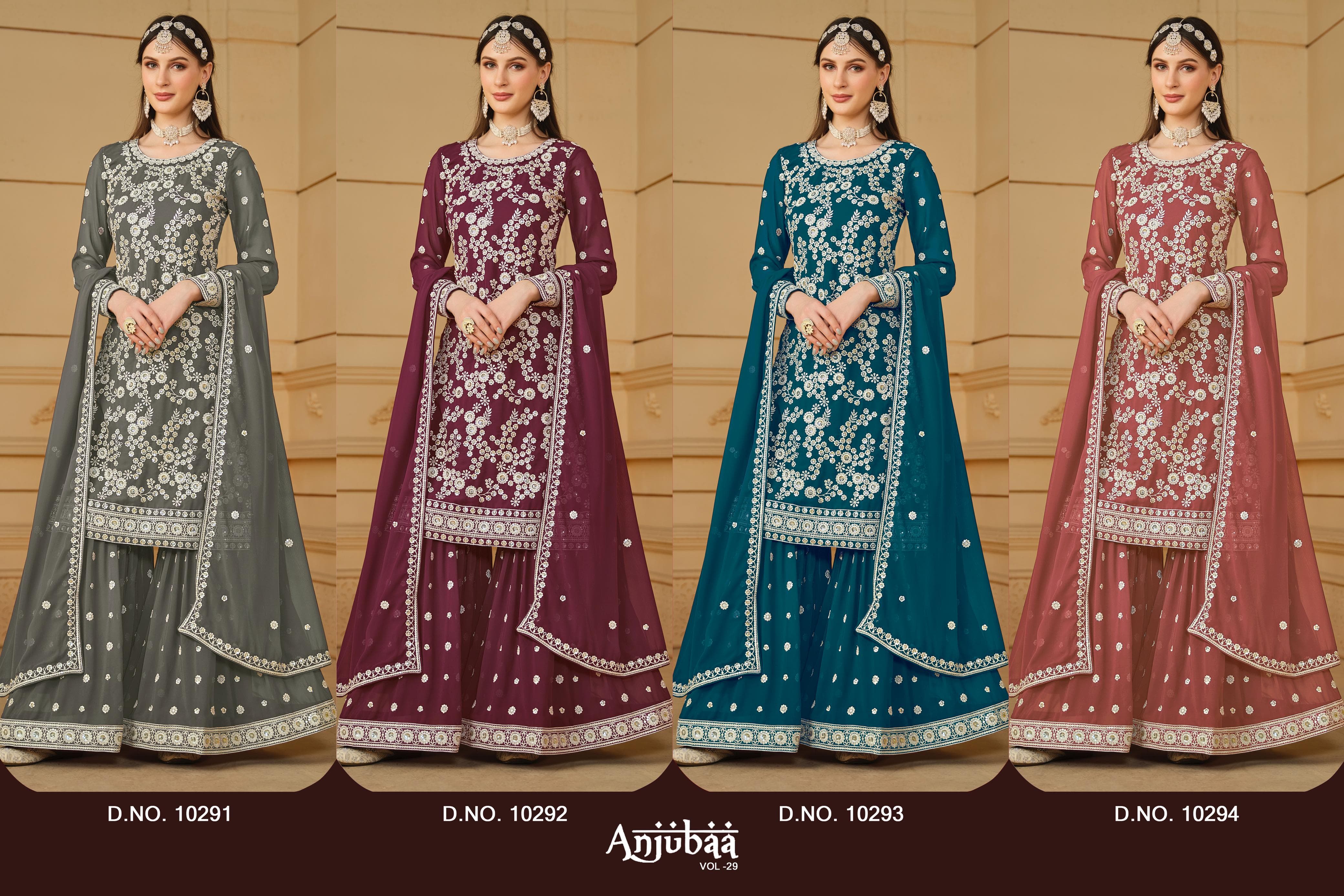 Anjubaa Vol 29 Georgette Gharara Suits