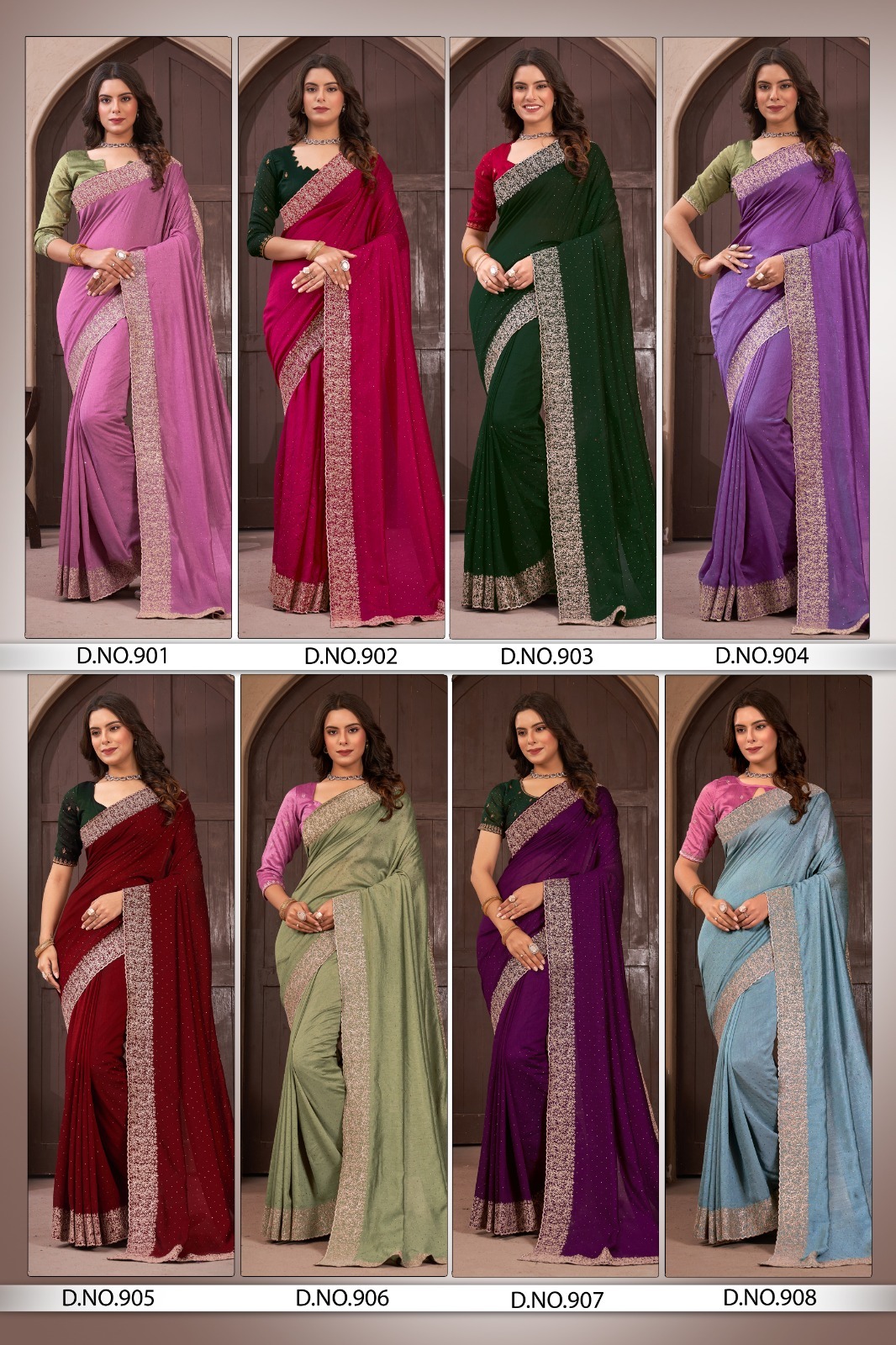 Prima D No 901 To 908 Party Wear Sarees