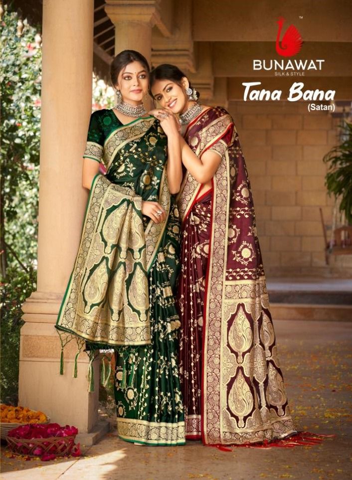 Tana Bana By Bunawat Fancy Satin Silk Saree