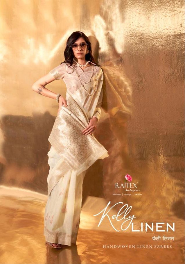 Kelly Linen Series 371001 To 371006 By Rajtex Linen Cotton Sarees