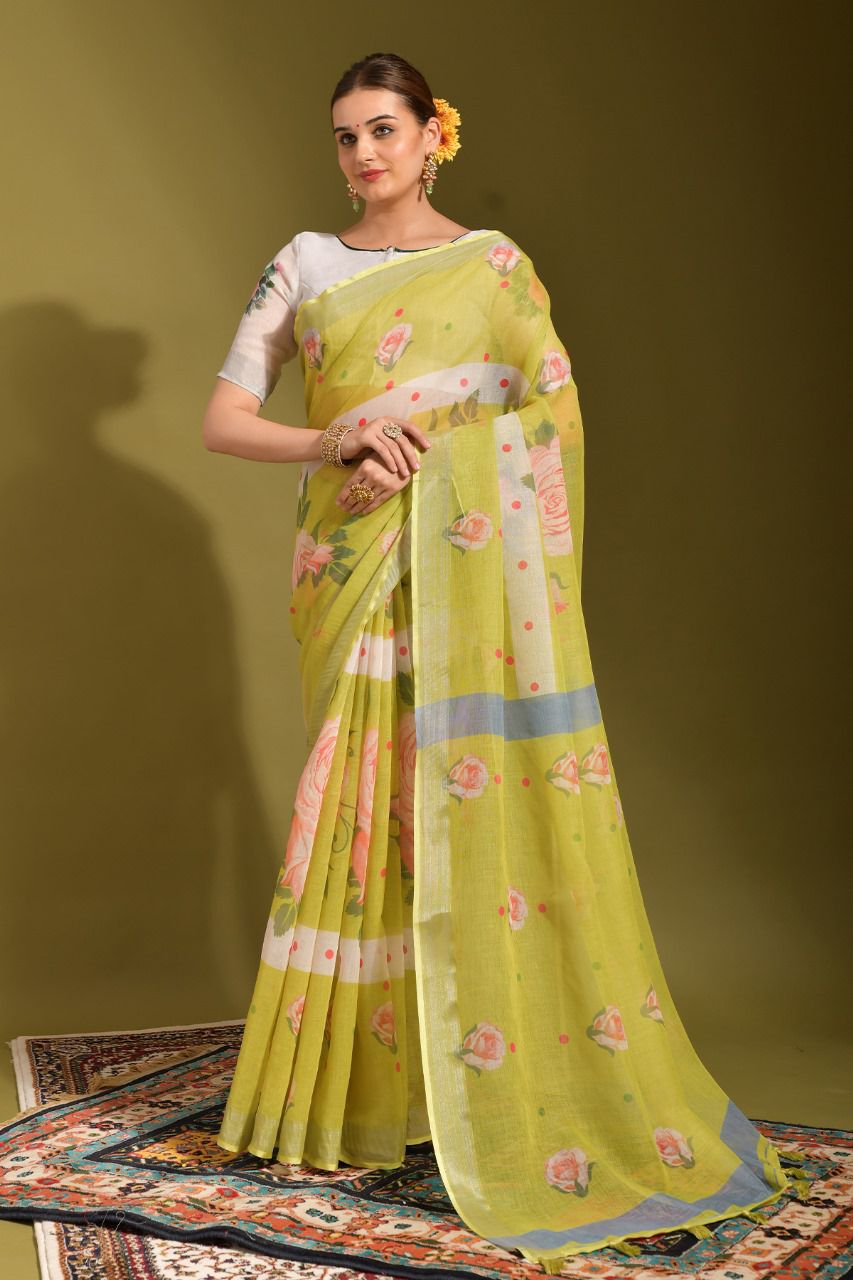 Linen Jumka Vol 1 Digital Print Sarees