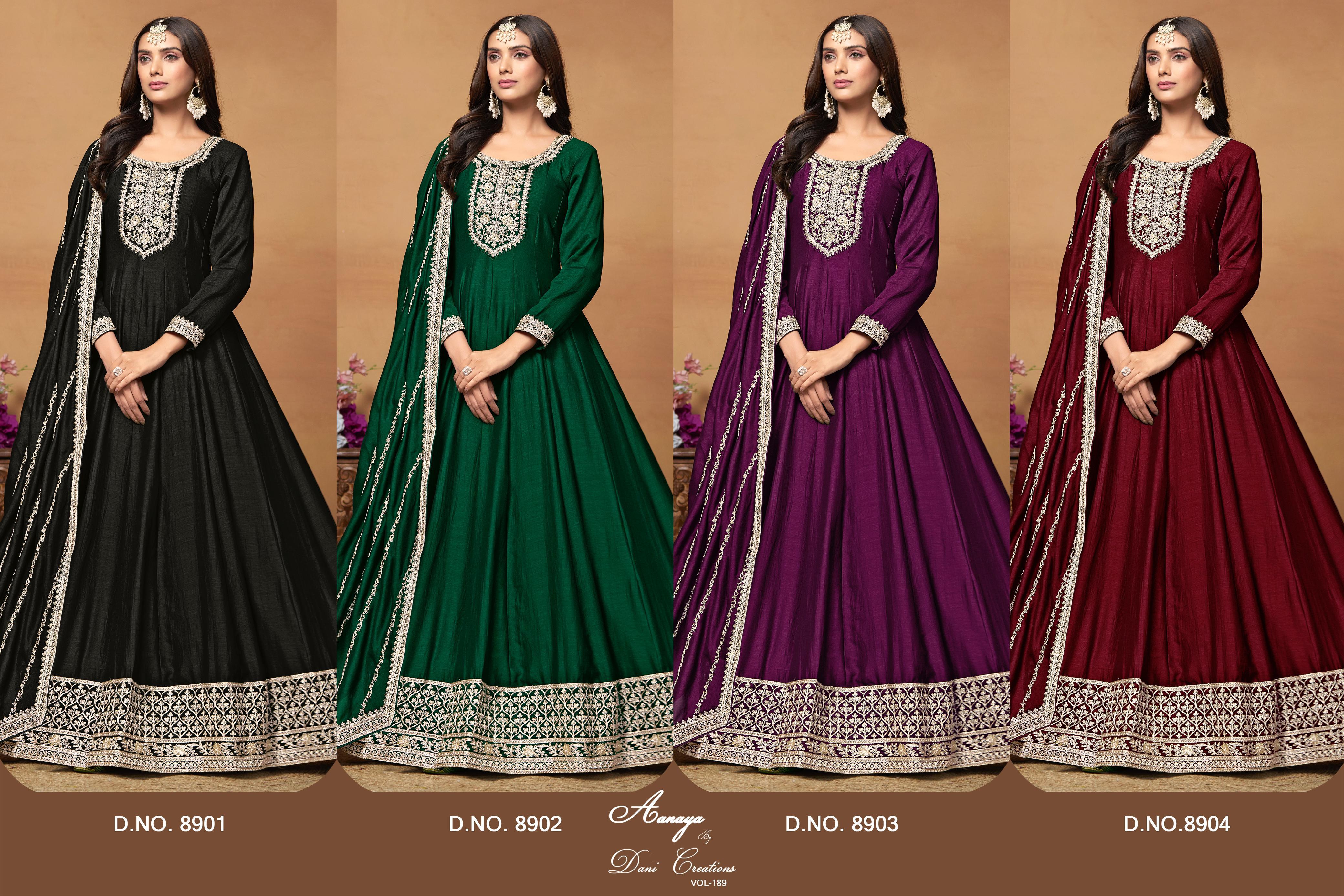 Aanaya Vol 189 By Dani Creations Heavy Art Silk Anarkali Dress