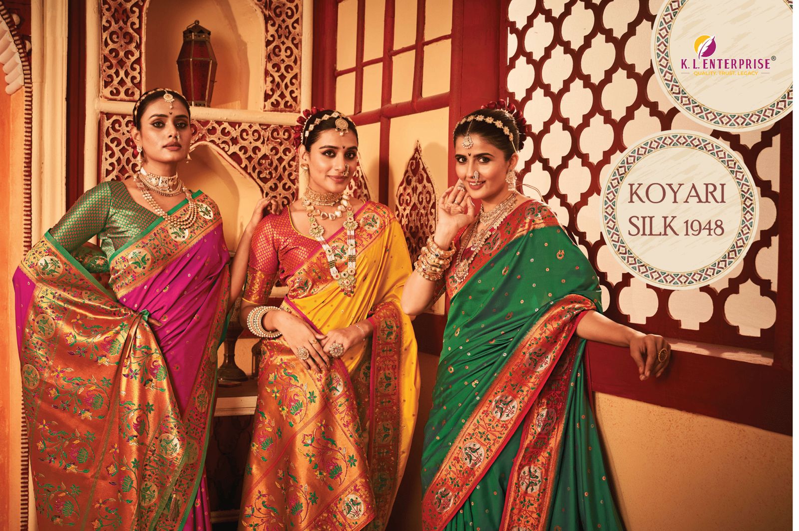 Koyari Silk 1948 Colours By Kl Enterprise Soft Banarasi Silk With Sirvoski Diamond Work Sarees Colle...