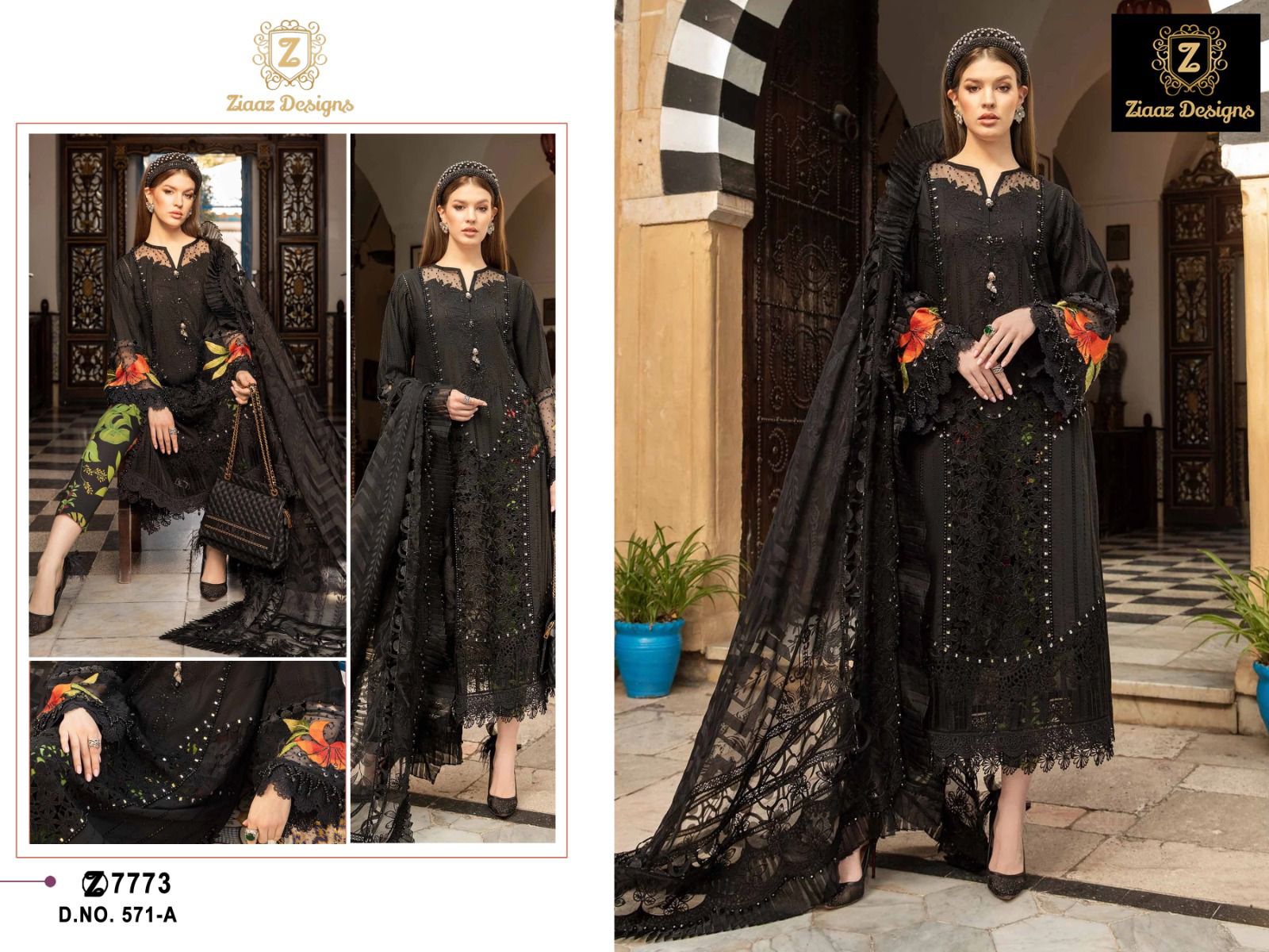 Ziaaz Designs D No 571 Colour Pakistani Suits