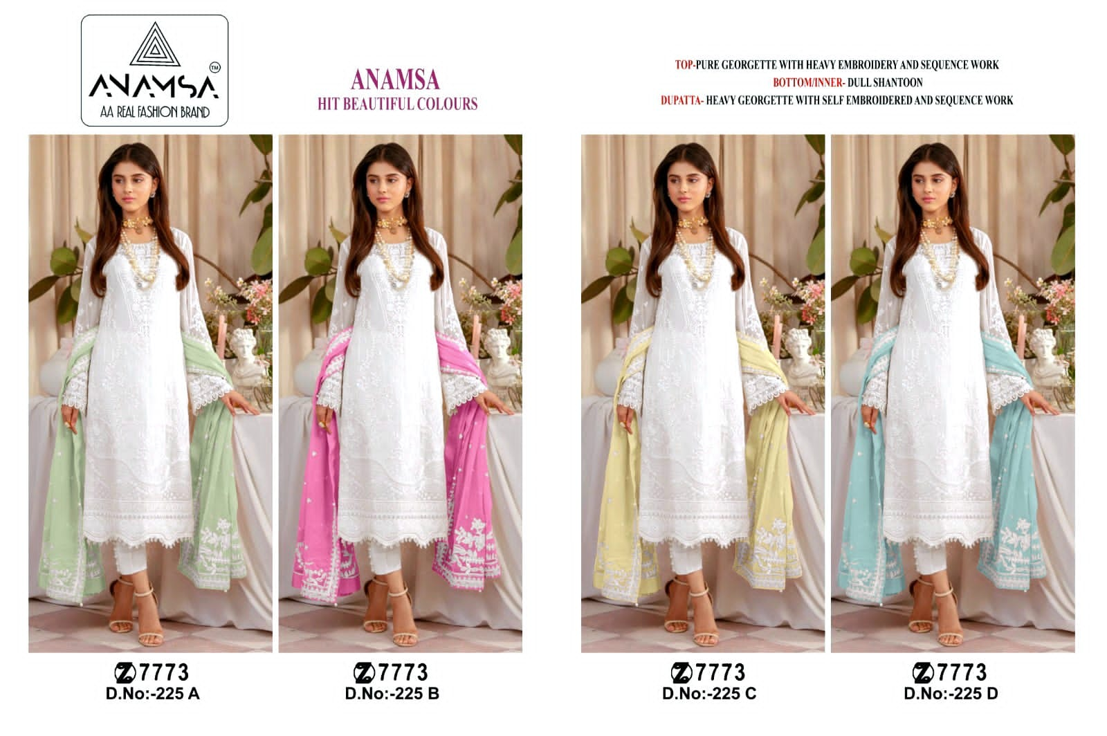 Anamsa Hit Design No 225 Colour Georgette Pakistani Suits