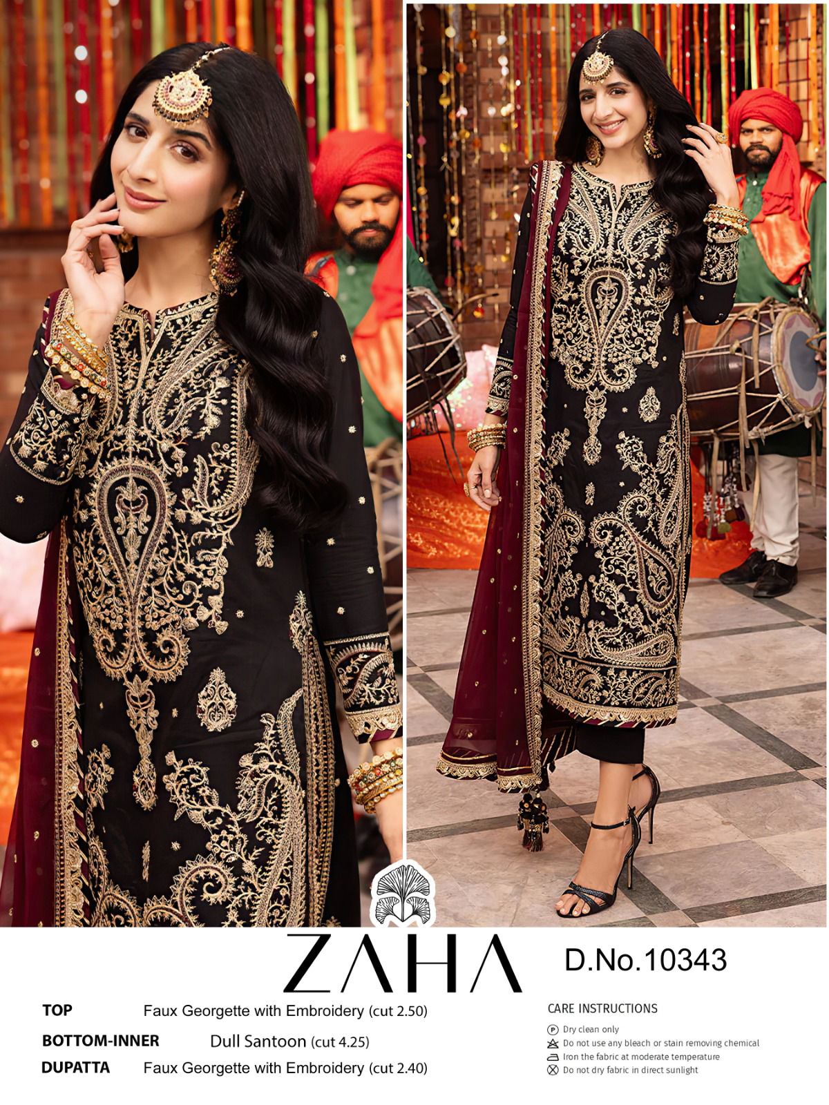 New Design 10343 By Zaha Georgette Pakistani Suit