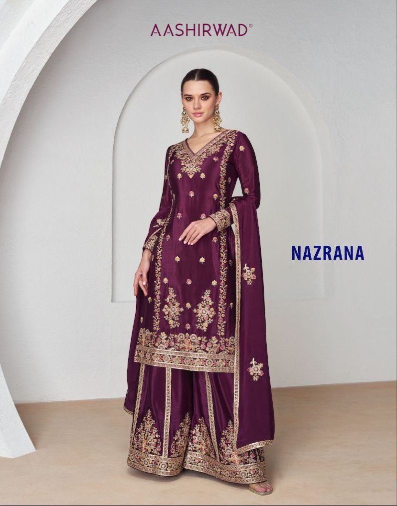 Nazrana 9951 Colours By Aashirwad Plazzo Suits