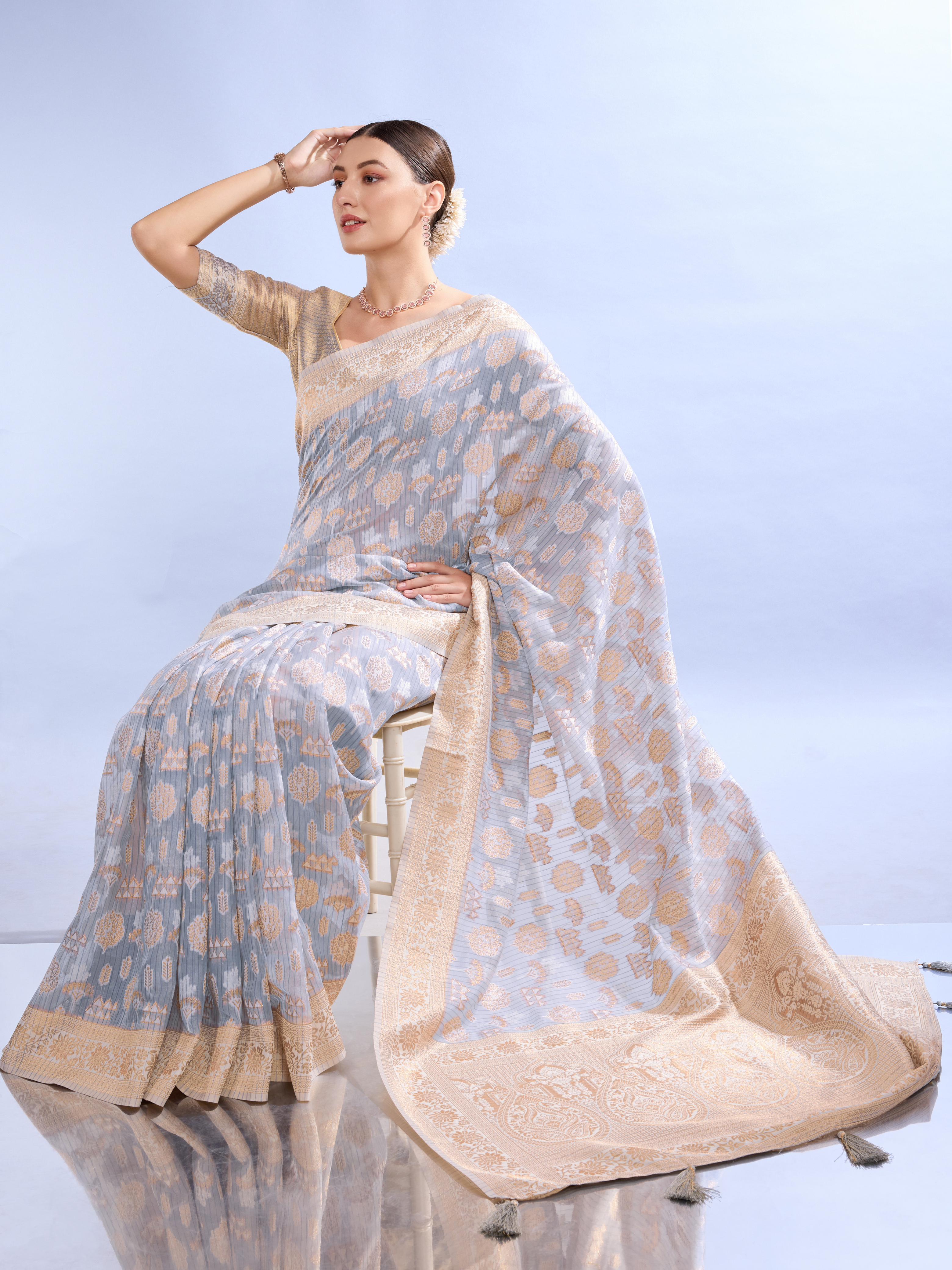 Konika 344 By Kl Enterprises Organza Jacquard Saree