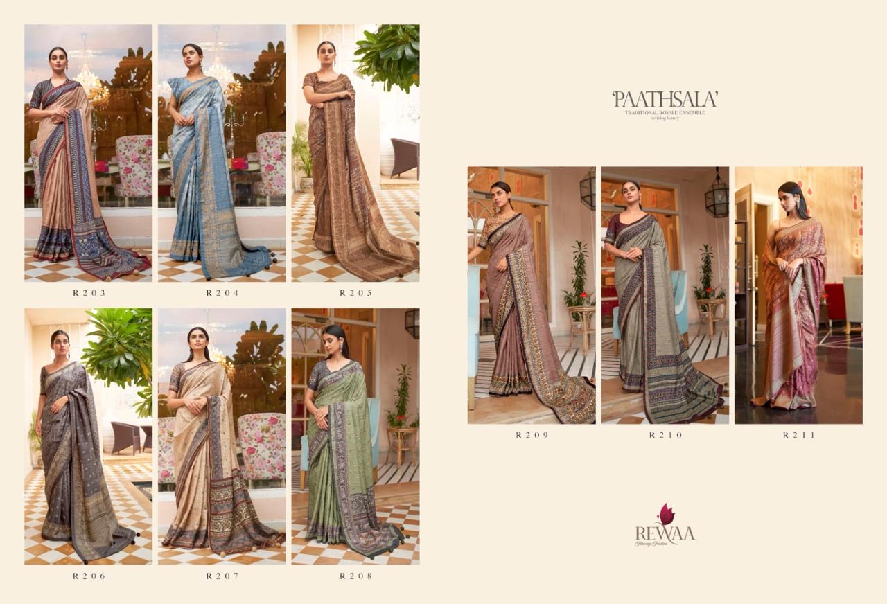 Pathshala Series 203 To 211 By Rewaa Fancy Khadi Silk Sarees