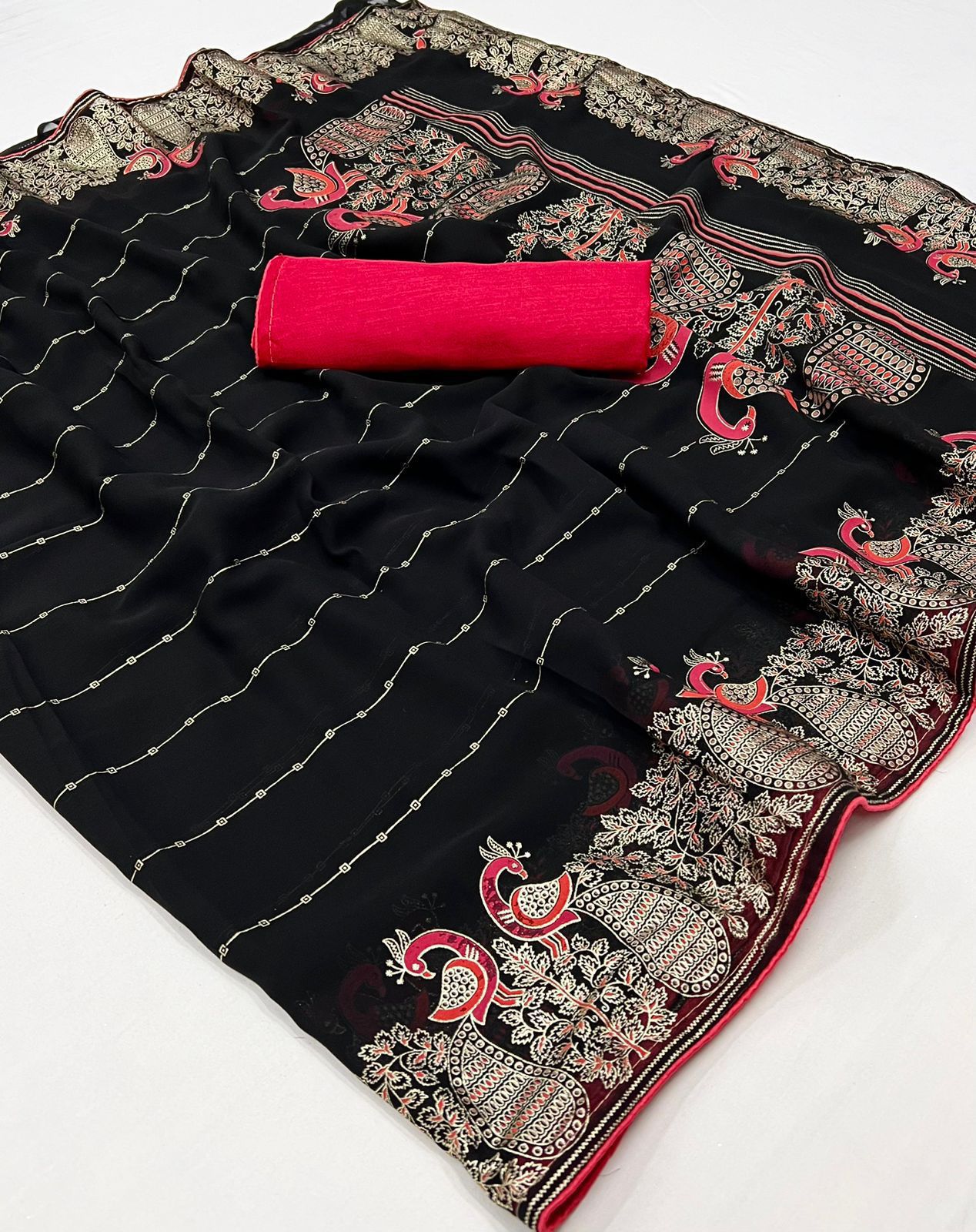 Mor Pankh Heavy Georgette Fancy Sarees