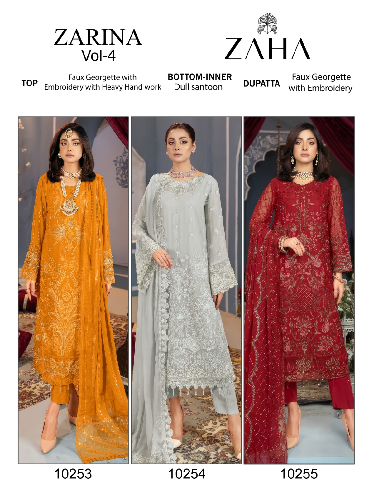 Zarina Vol 4 By Zaha Georgette Pakistani Suits