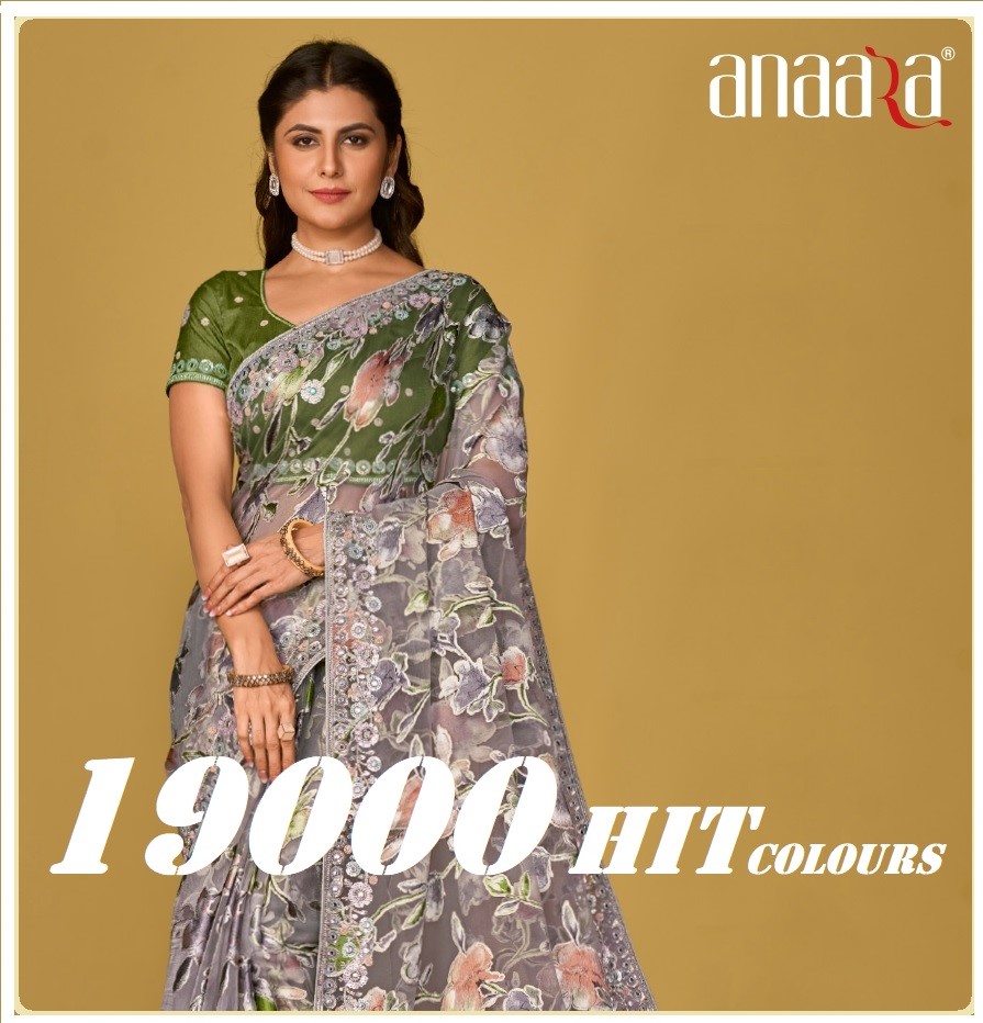 Anaara 19000 Hit Colour Organza Saree Collection Manufacturer Surat