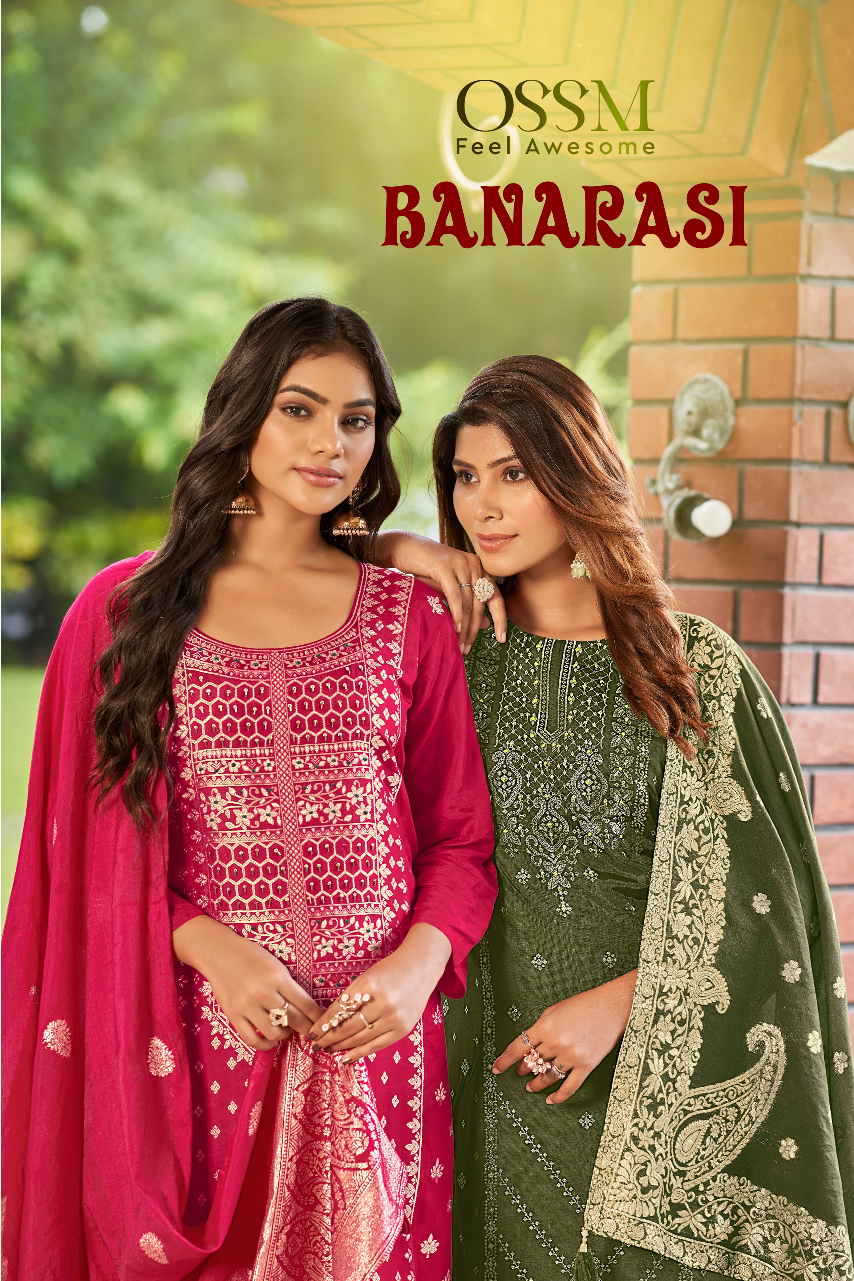 Banarasi By Ossm Viscos Dola Silk Kurti Bottom Dupatta Collection