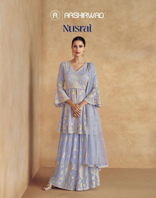 Nusrat Series 10064 To 10066 By Aashirwad Plazzo Suits