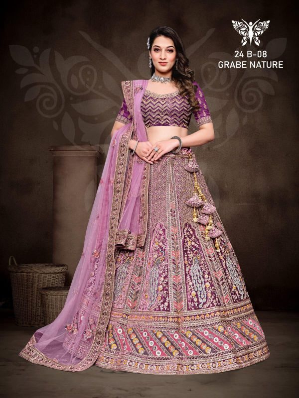 Bridal Lehenga Choli Velvet Wedding Collection