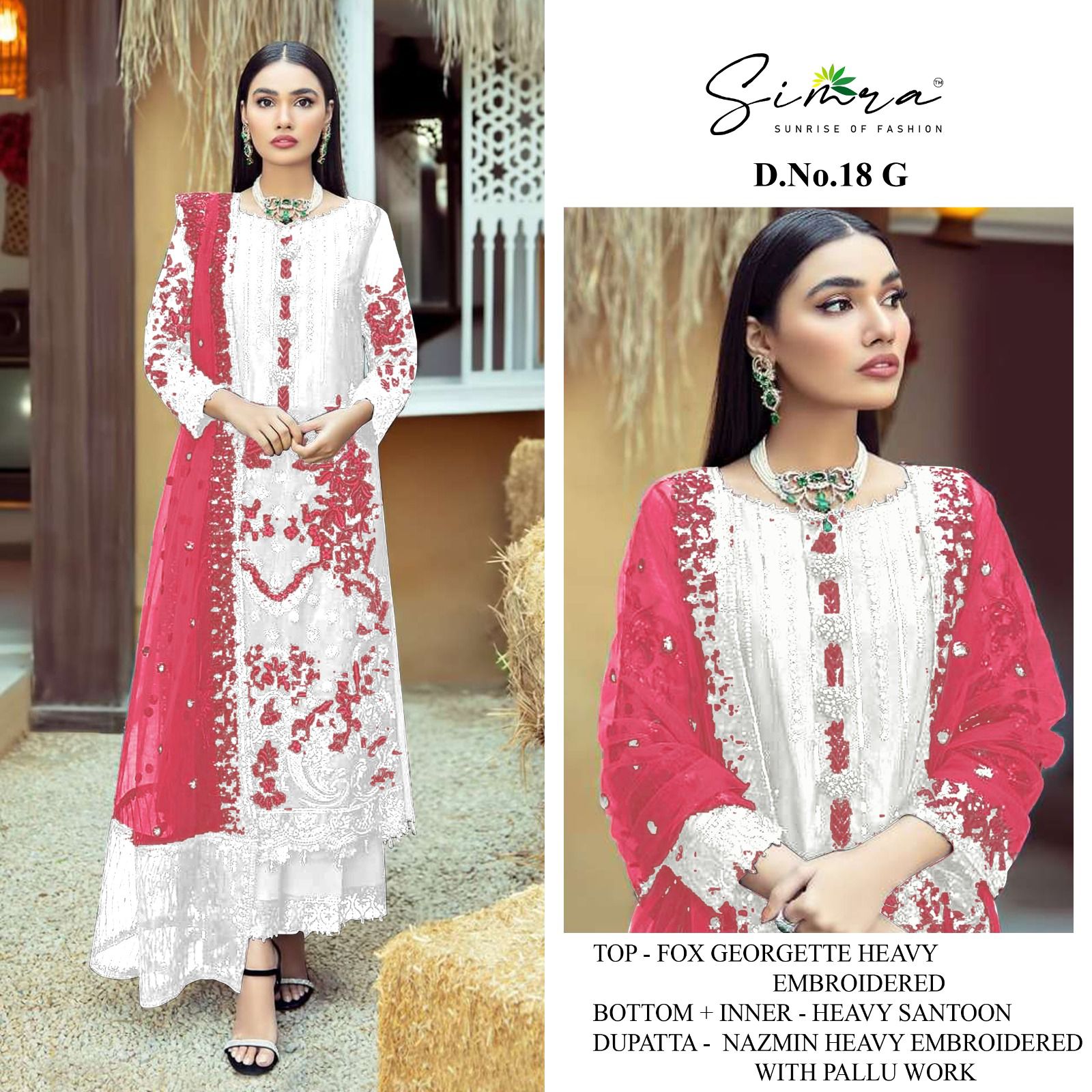 Simra D No 18 E To H Georgette Pakistani Suit