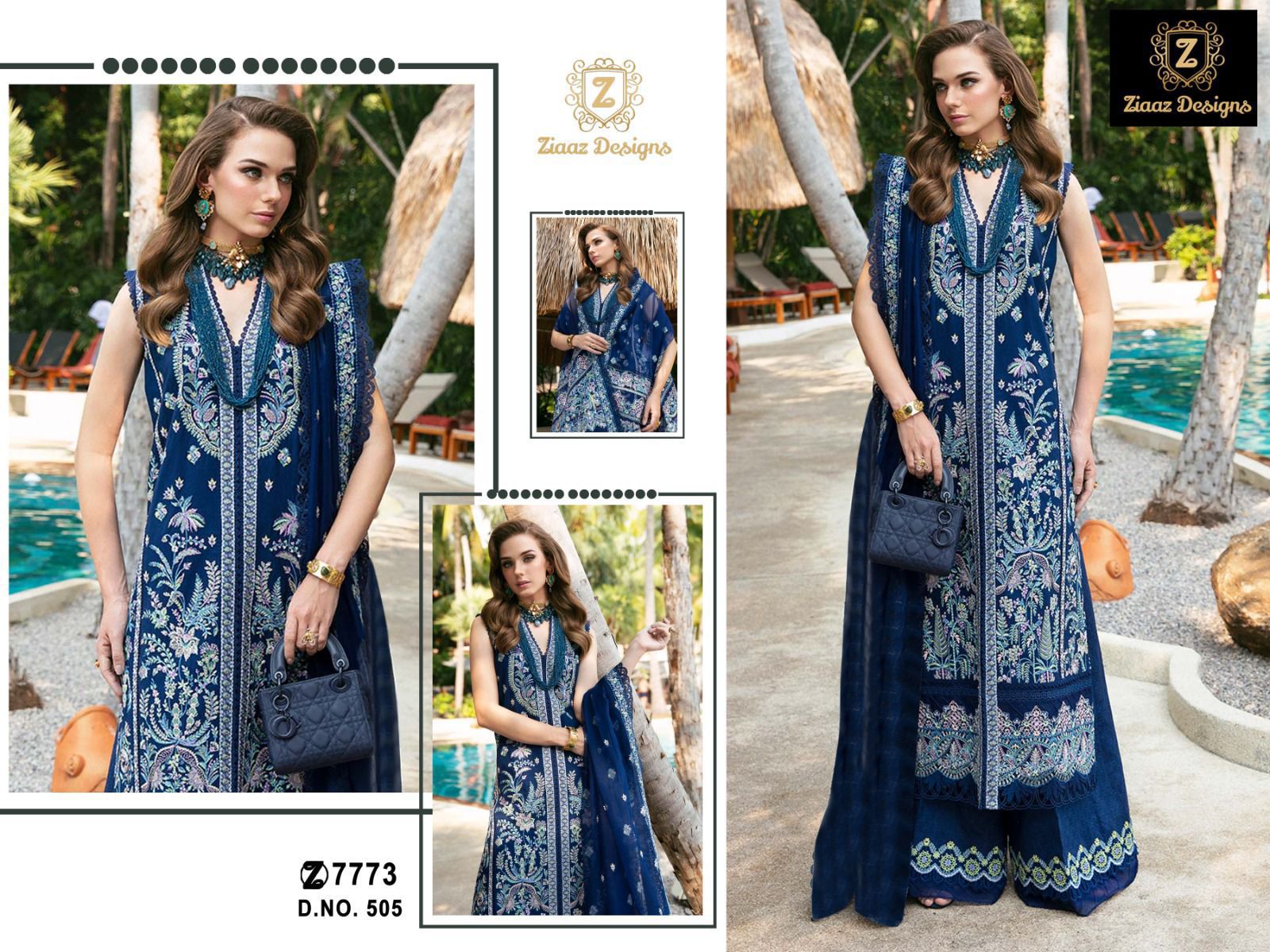 Ziaaz Designs D No 505 Cotton Pakistani Suit