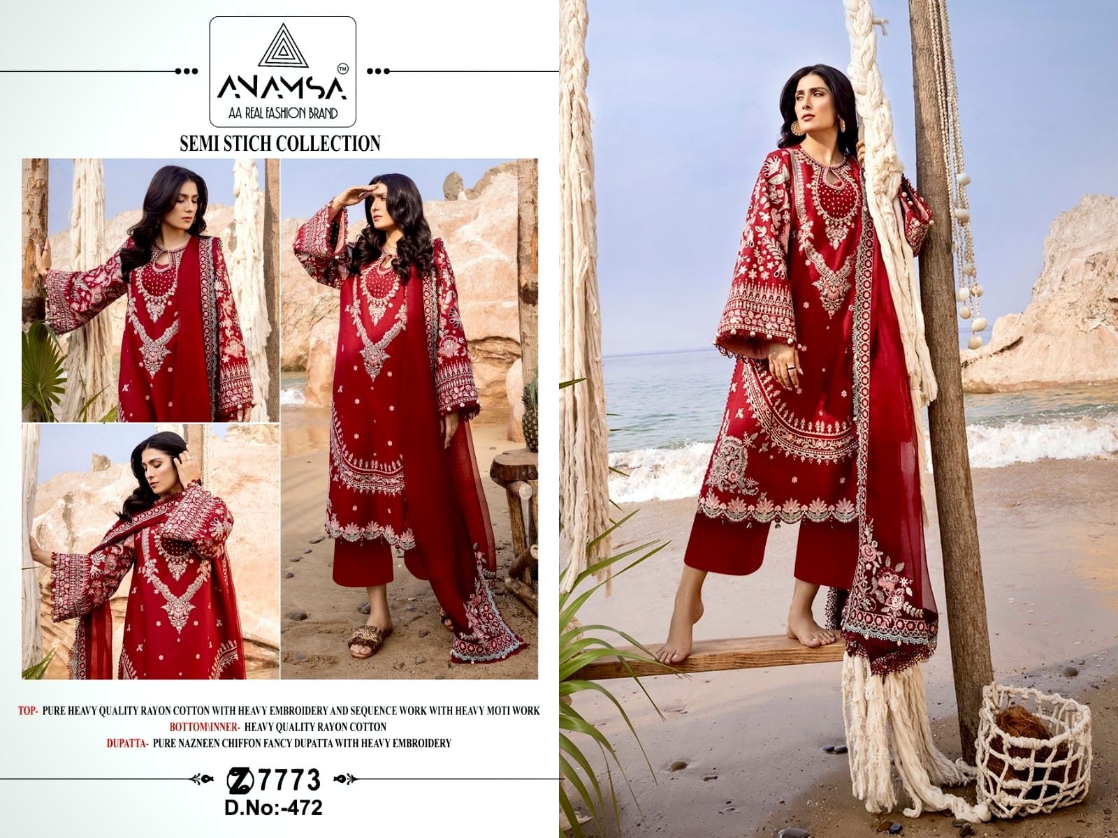 Anamsa Design 472 Rayon Cotton Suits