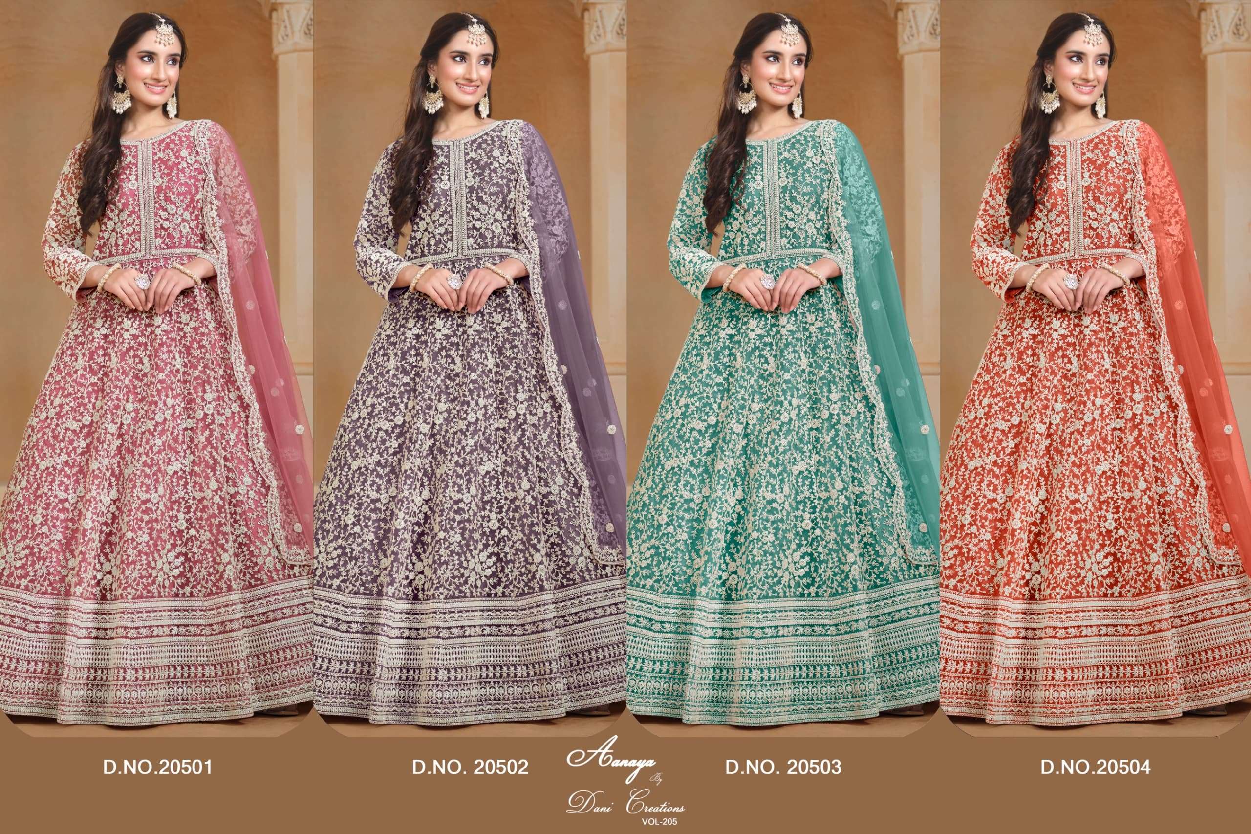 AANAYA VOL 205 DESIGNER LONG ANARKALI GOWN SUITS