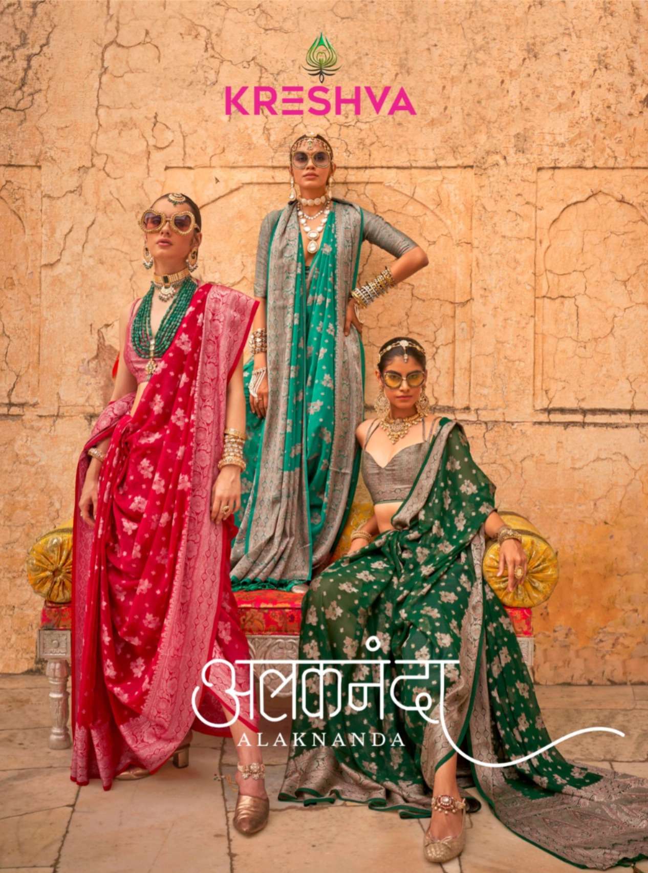 ALAKNANDA SERIES 060 TO 065 BY KRESHWA GEORGETTE FANCY SAREES COLLECTION SURAT 