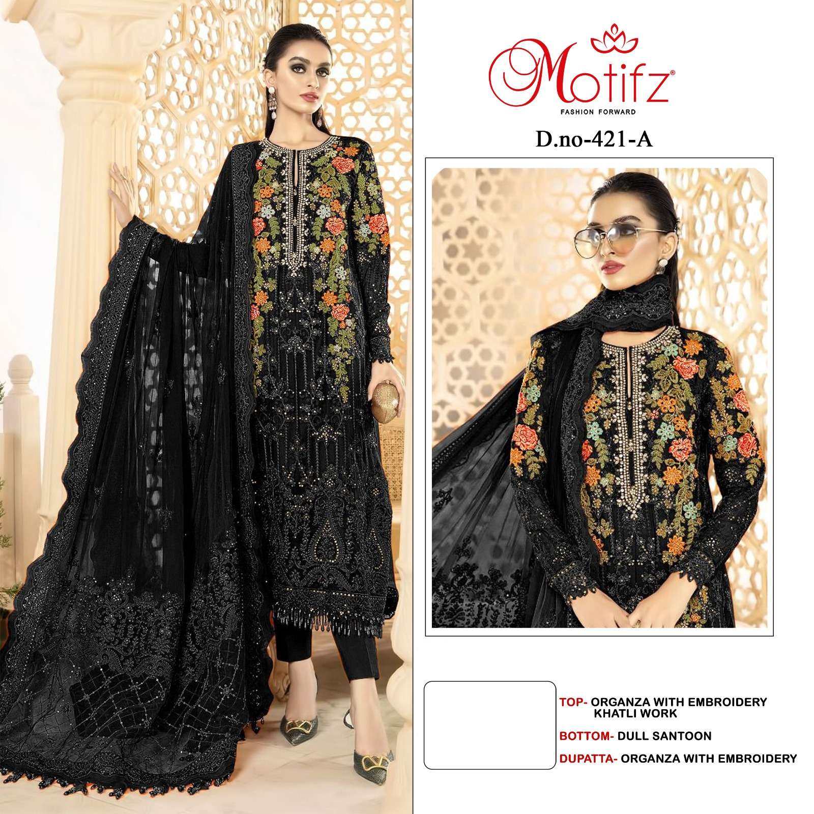 MOTIFZ D NO 421 A PAKISTANI SUITS 