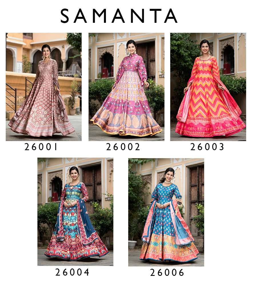 SAMANTA SERIES 26001 TO 26005 BY TEJASVEE DESIGNER GOWN COLLECTION 