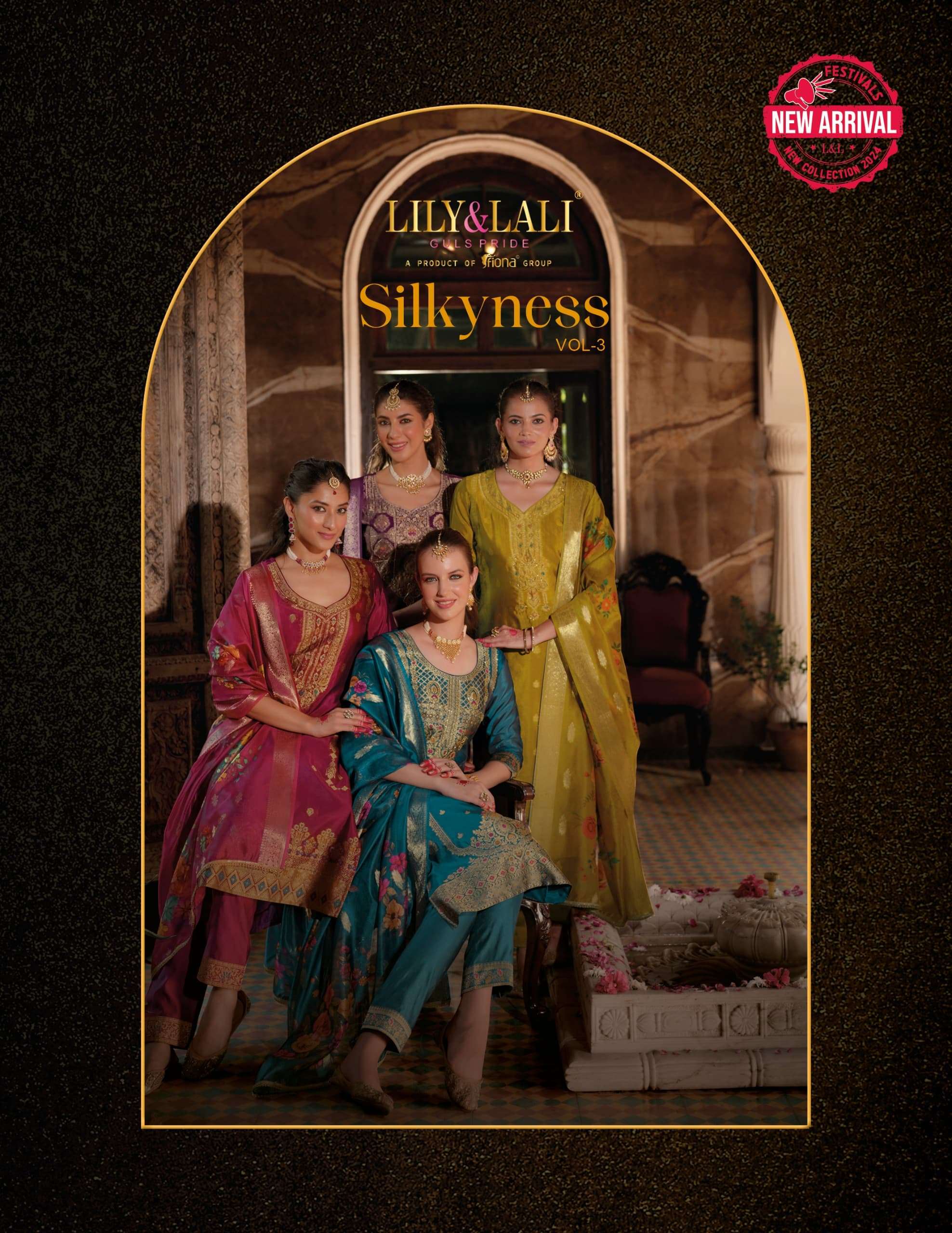 SILKYNEES VOL 3 BY LILY AND LALI PREMIUM FESTIVE WEAR COLLECTION MANUFACTURER SURAT 