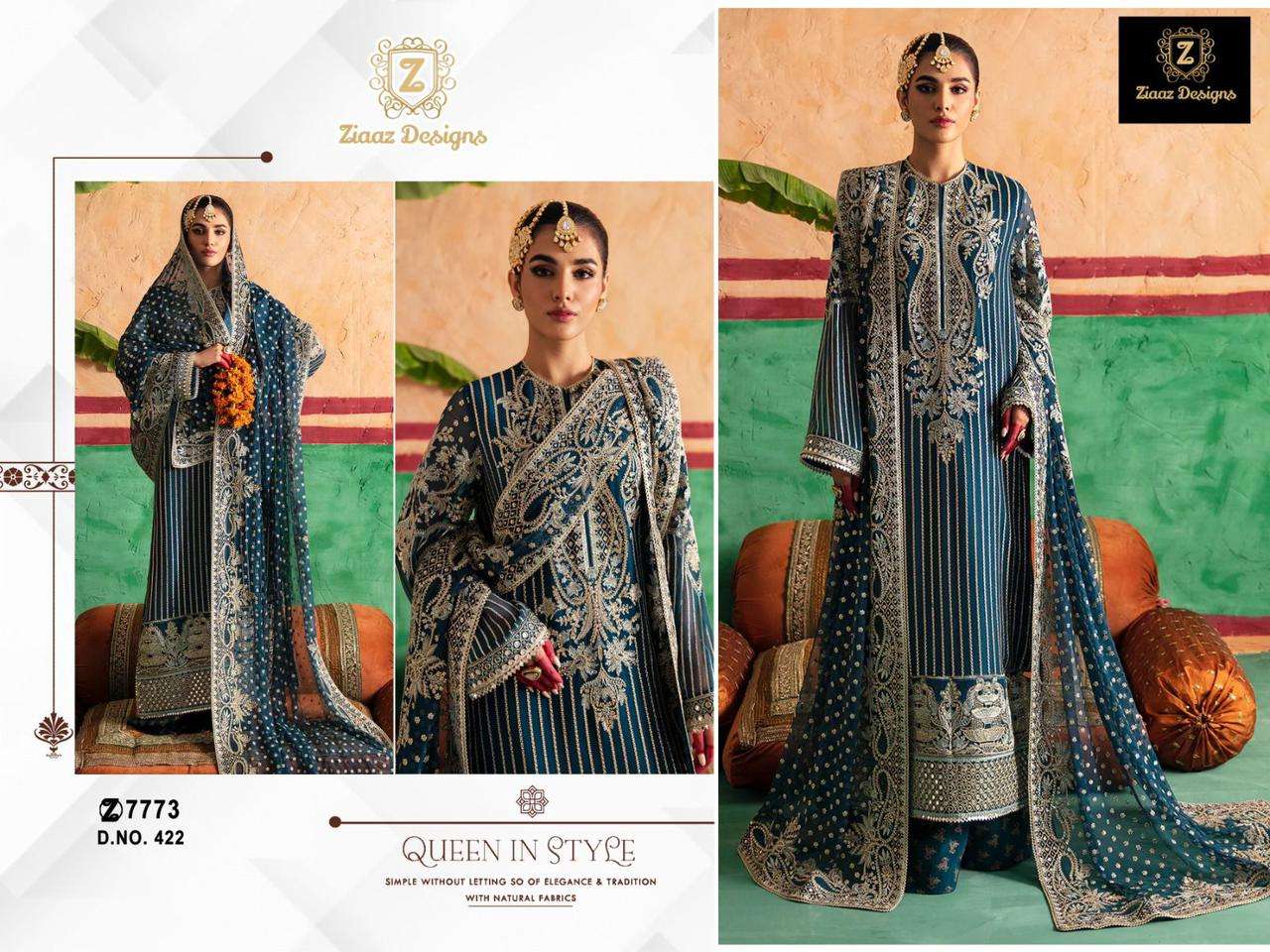 ZIAAZ D NO 422A&B PAKISTANI SUITS 