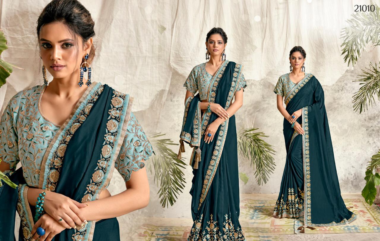 Mahotsav Mohmanthan Majestica Crepe Satin Silk Saree Embroidered saree
