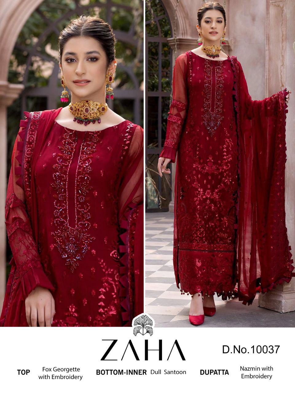Zaha d no 10037 geogrette suit single and set Stockiest and supplier ...